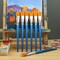 1 inch Flat Paint Brushes for Acrylic Painting,12 Pieces Large Synthetic Paint Brushes Bulk with Wooden Handle for Acrylic, Watercolor, Oil, Crafts, Face Body Art Robin